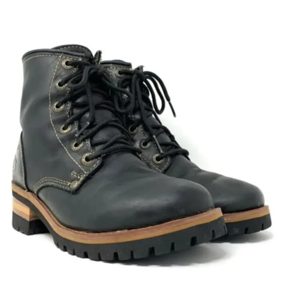 Vintage Y2k Skechers Laramie Oil Resistant Moto 90s Boots Black 7